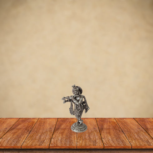 Pure Silver 9.25 Krishna Antique Idol 5g